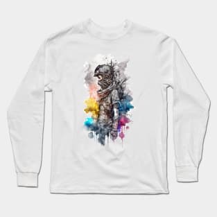 Steampunk Water Colour Woman - V1.03 Long Sleeve T-Shirt